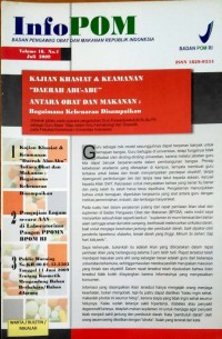Image of Majalah : Info POM Badan Pengawas Obat dan Makanan Republik Indonesia Vol. 10, No. 4, Juli 2009