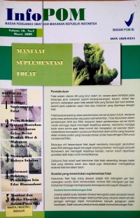 Image of Majalah : Info POM Badan Pengawas Obat dan Makanan Republik Indonesia Vol. 10, No. 2, Maret 2009