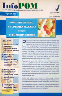 Image of Majalah : Info POM Vol 10, No.1 Januari 2009 “obat tradisional & Suplemen makanan dengan efek mirip hormon