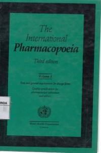 Image of The International Pharmacopoeia ; Vol 5 ; 3th edition