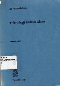 Image of Teknologi Bahan Alam ; serial farmasi industri 2 edisi revisi