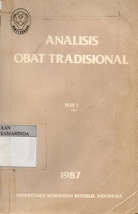Image of Analisis Obat Tradisional jilid 1