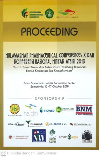 Image of Proceeding Mulawarman Pharmaceutical Conferences X dan Konferensi Nasional Minyak Atsiri 2019 “atsiri hutan tropis dan lahan pasca tambang 
Indonesia untuk kesehatan dan kesejahteraan” Samarinda, 16 – 17 Oktober 2019