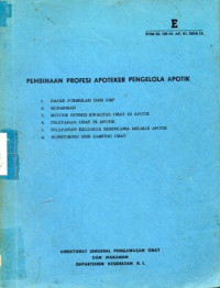 Image of Pembinaan profesi apoteker pengelola apotik