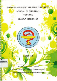 Image of Undang- Undang republik Indonesia nomor : 36 tahun 2014 tentang tenaga kesehatan