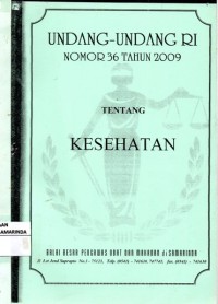 Image of Undang- Undang RI nomor 36 tahun 2009 tentang kesehatan