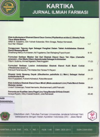 Image of Kartika Vol.1 No.1 tahun 2013 ; Jurnal Ilmiah Farmasi