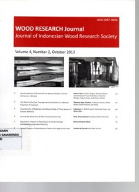 Image of Wood Research Journal Vol.4 No.2 tahun 2013 ; Journal of Indonesian Wood Research Society